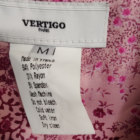 Vertigo Paris Black Blazer pink floral lining Size Medium made in France - Picture 5 of 10